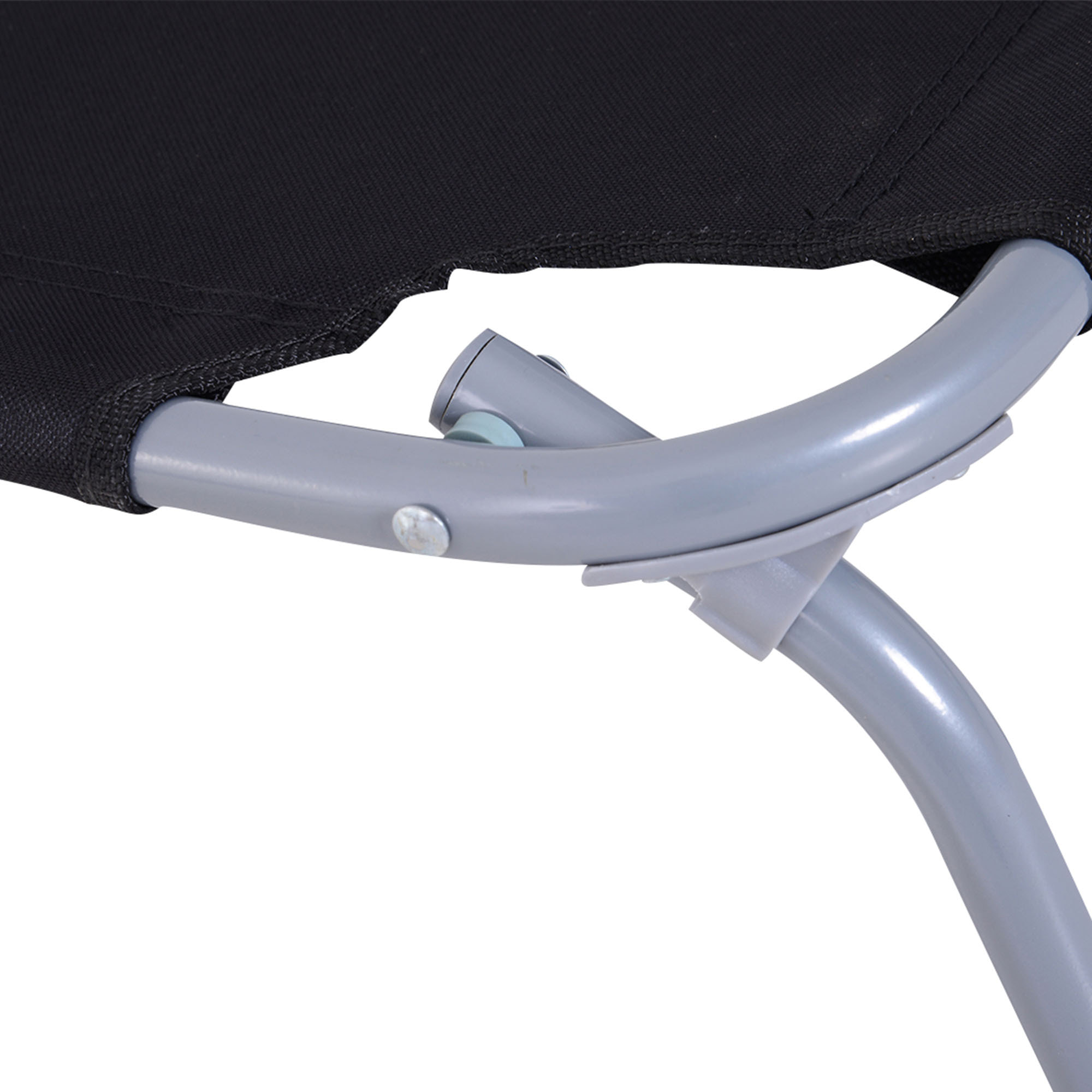 Tumbona Plegable Tumbona Jardín Exterior con Respaldo Ajustable en 5 Posiciones y Estructura Metálica Carga 120 kg para Terraza Piscina Playa 187x55x24 cm Negro