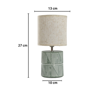 Lampada Da Tavolo Comodino Ricaricabile Accensione On/Off Modello Rodi Verde