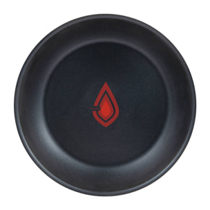 juego de 2 sartenes ø24ø26cm negro + mango desmotable en acero inoxidable con revestimiento antiadherente ilag