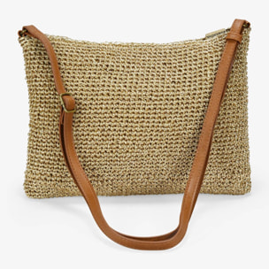 Bolso bandolera en rafia oro