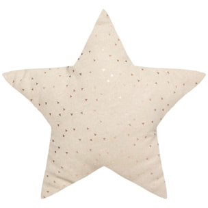 Coussin enfant "Berlingot" étoile - coton - beige - 40x40 cm