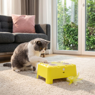 Jouet interactif chat rechargeable 3 modes réglables jaune