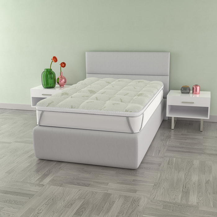 TOPPER WELLNESS TRAPUNTATO CON ELASTICI SINGOLO