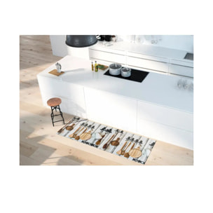 RICCI Alfombra lavable de cocina diseños con cocina rústica multicolor, varias medidas disponibles.