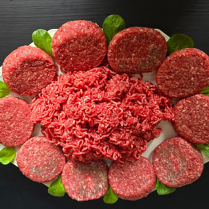 Colis Haché : 10 petits hachés, 800g de viande hachée - 2kg - France