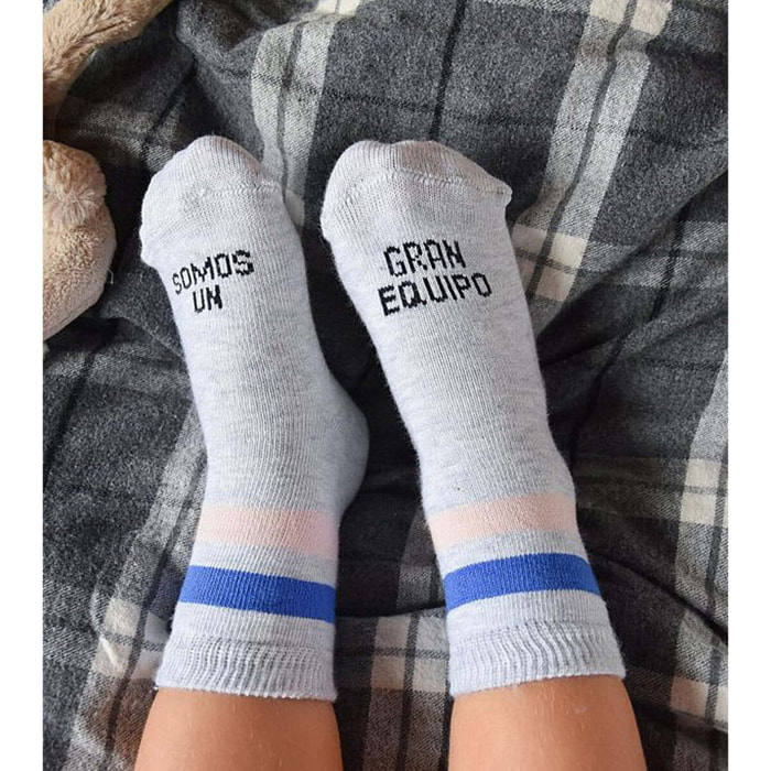 Mini - Calcetines "Somos un gran equipo" Rosa talla 23-26