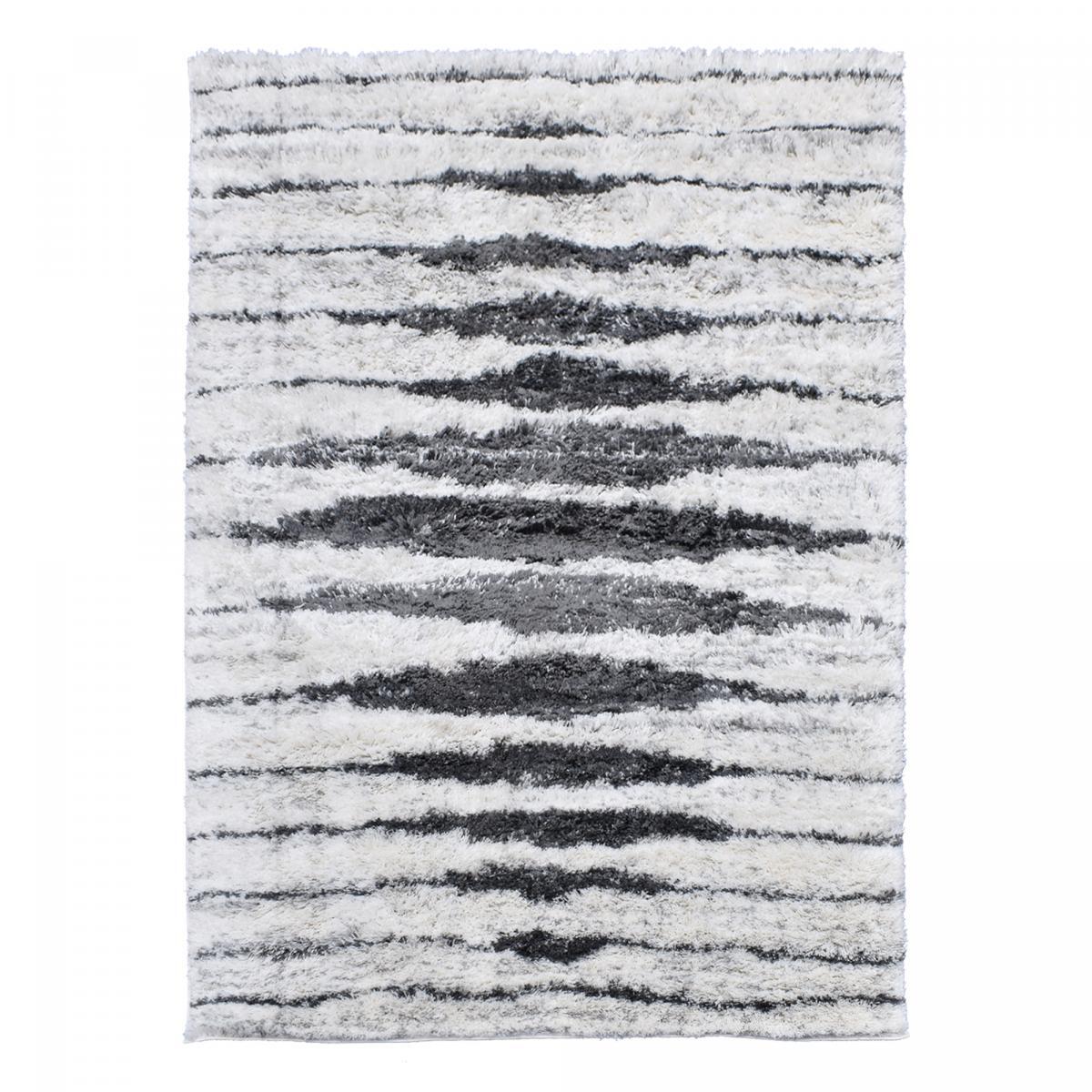 Tapis Shaggy longues mêches et aux motifs abstraits