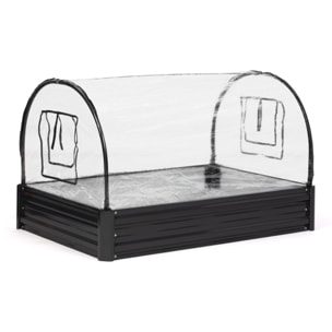 Serre de potager en métal 115cm gris anthracite