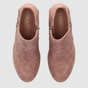 Botines de Piel Sintética - Nude - Tacón: 6 cm