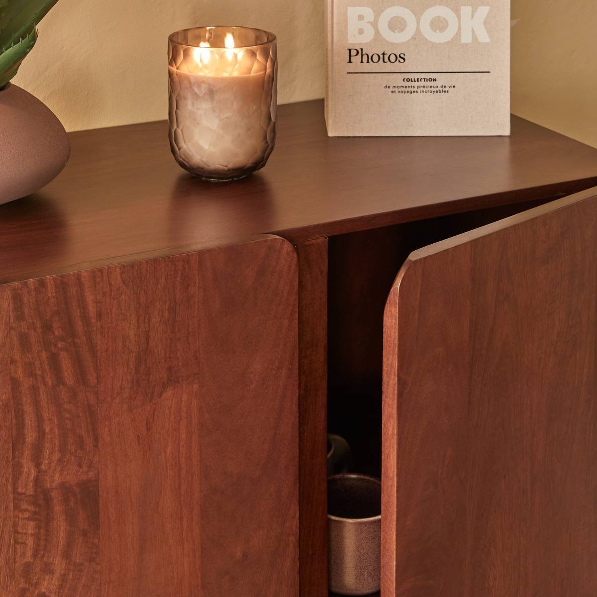 Buffet 2 portes Nyero 80x100cm marron