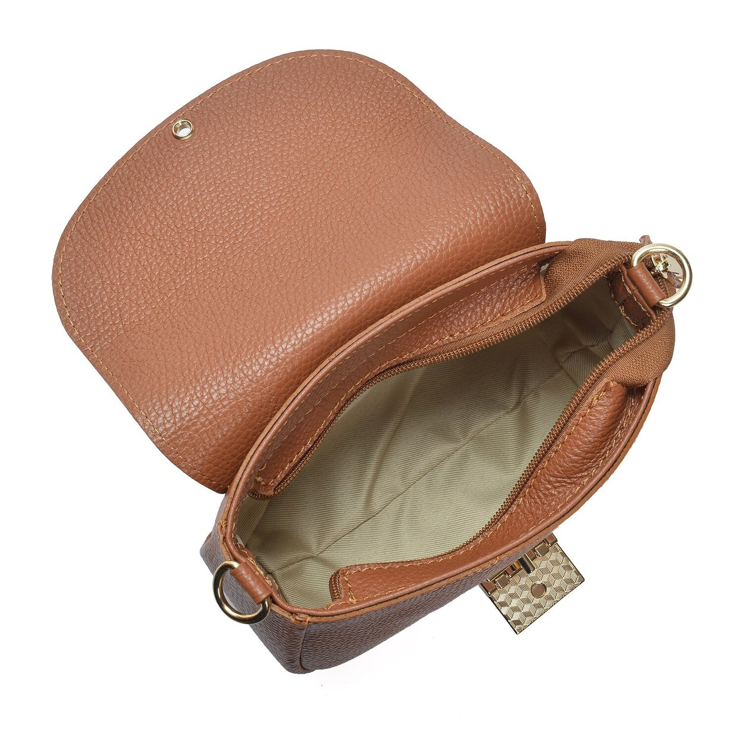 Borsa a spalla Anna Luchini Cammello