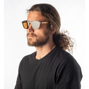 Gafas de sol PALO ALTO PEARL - Marrón demi mate / Plana marrón y patillas de metal dorado
