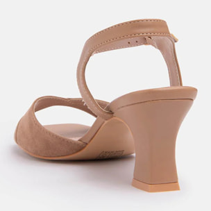 Decolletè con fascia incrociata e cinturino - MARRONE