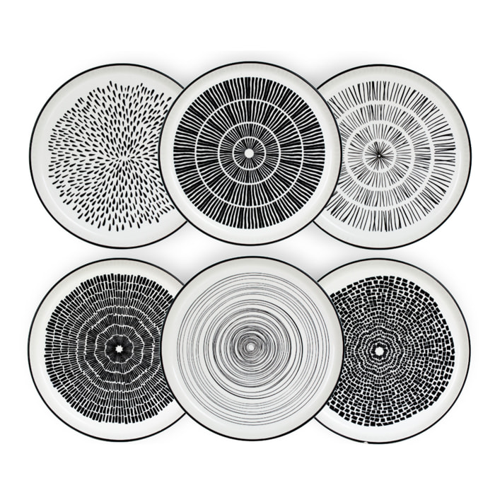 Lot de 6 grandes assiettes, Yucatan