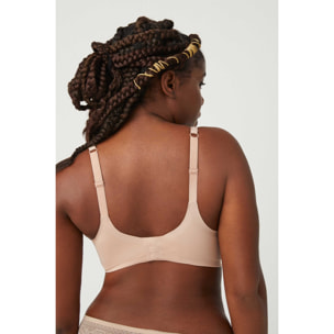 Reggiseno con ferretto non imbottito beige, coppe C, D ed E