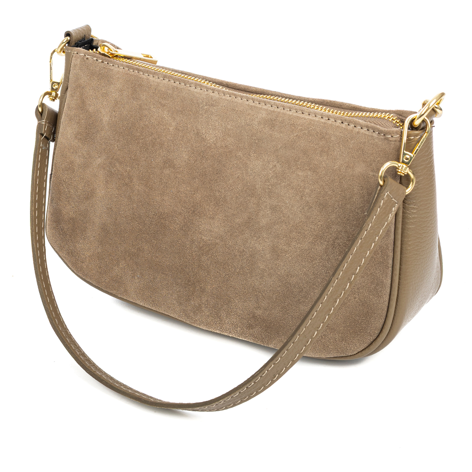 Avella bolso bandolera mujer, de piel auténtica Gamuza combinada con Dollaro.