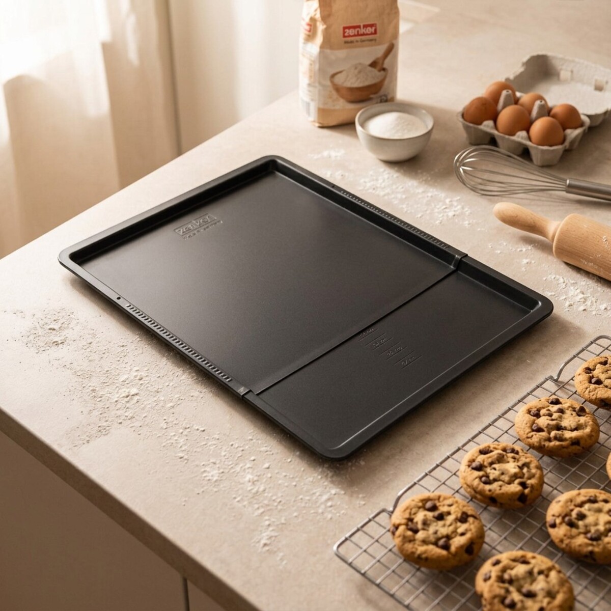 Plaque à pâtisserie extensible de 37 x 52 cm Zenker Black Metallic