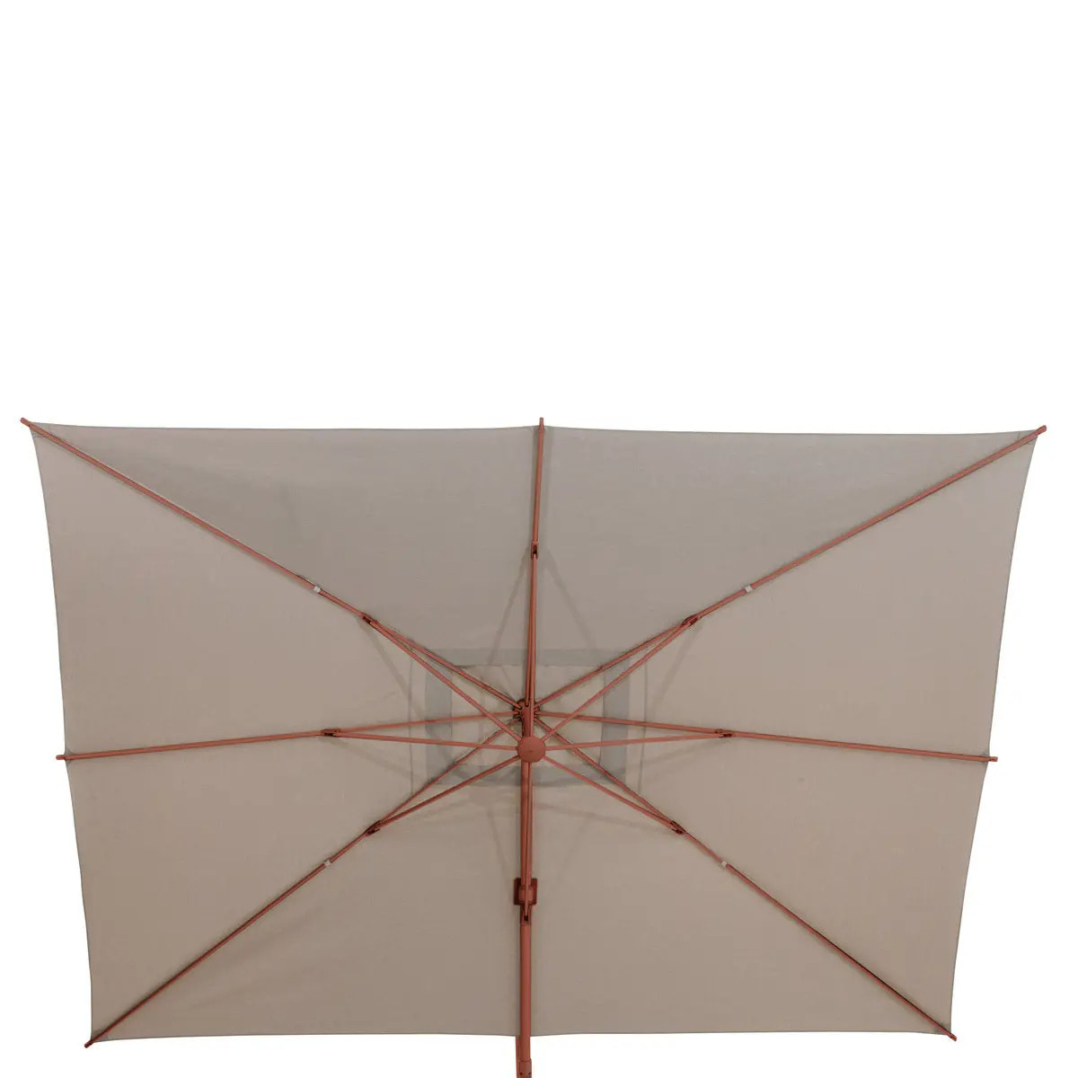 Parasol déporté rectangulaire inclinable Melhia 4x3 m acajou/lin