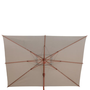 Parasol déporté rectangulaire inclinable Melhia 4x3 m acajou/lin