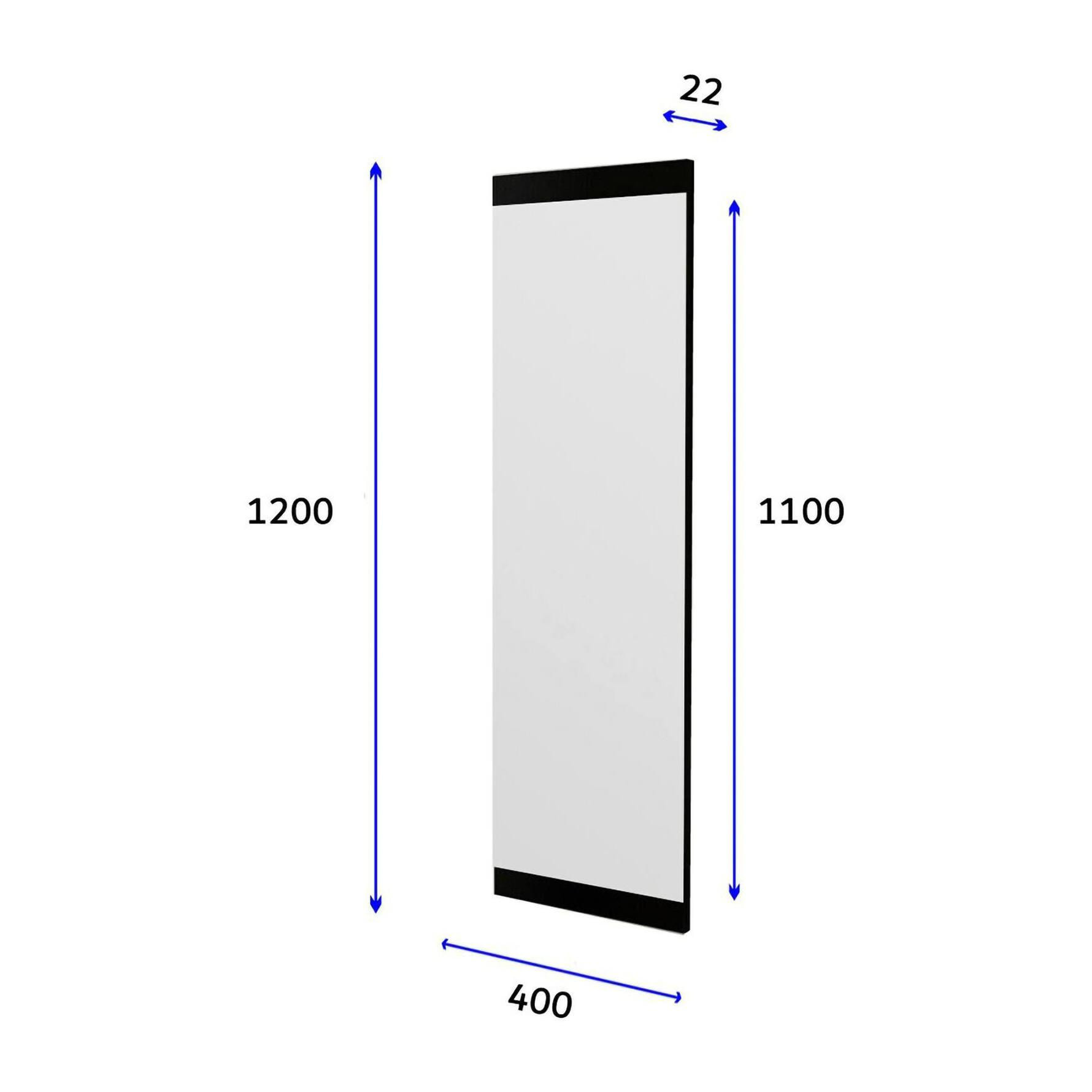 Specchio Dprenn, Specchiera, Articolo d'arredo a muro, Decorazione con specchio, 40x2h120 cm, Nero