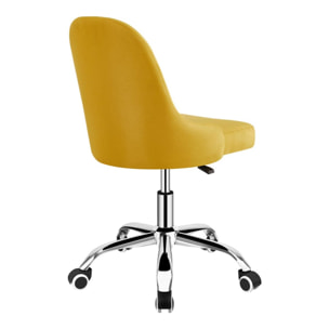 Poltroncina girevole in lino, colore giallo - Abby