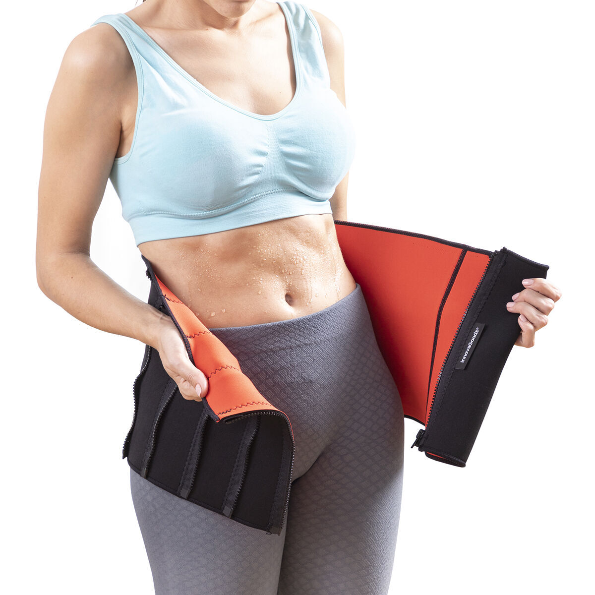 Pack Máquina de Abdominales Plegable con Guía de Ejercicios y Faja Deportiva con Efecto Sauna InnovaGoods