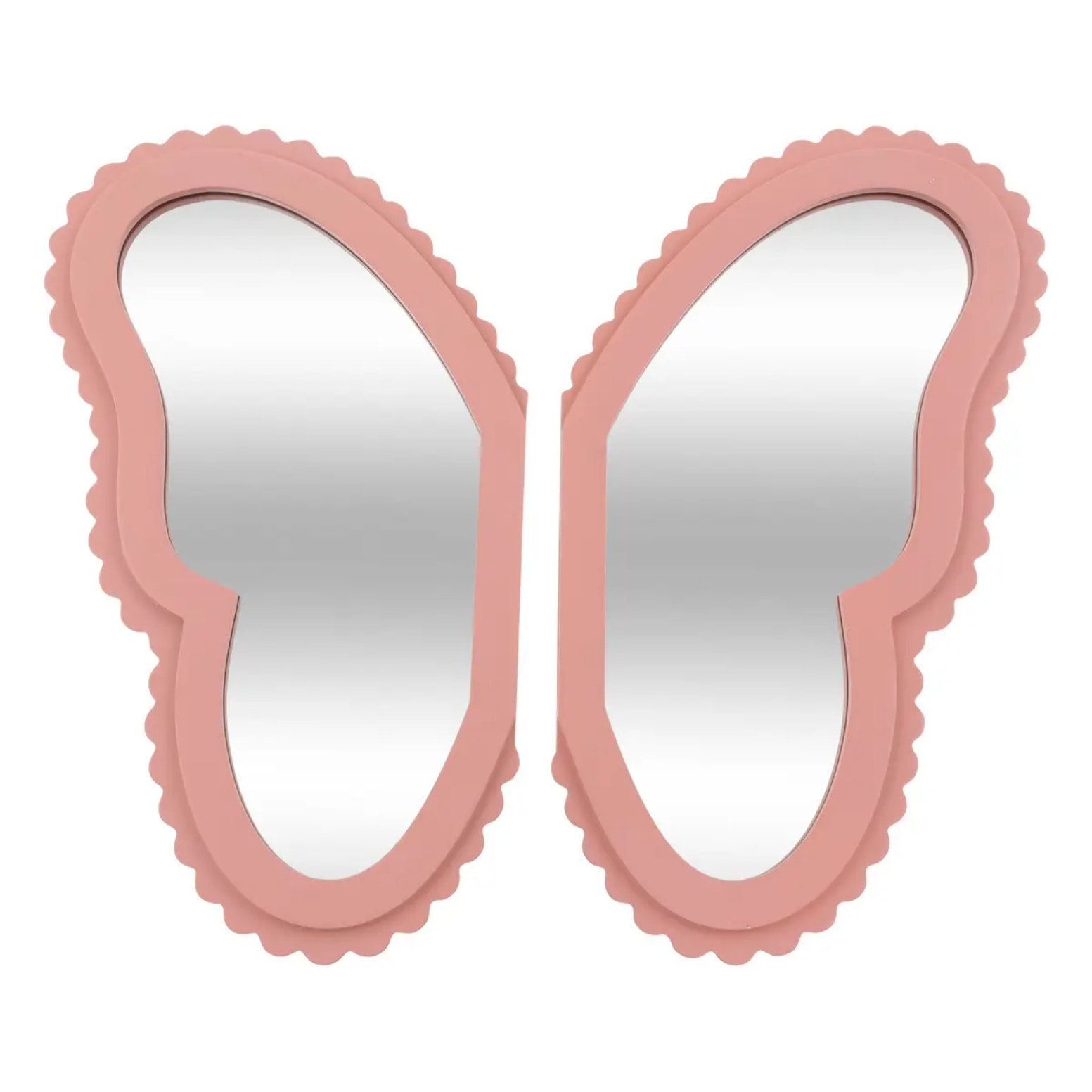 2 miroirs enfant papillon "Anna" rose 37x19cm