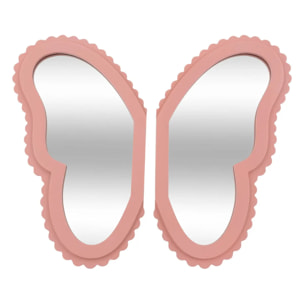 2 miroirs enfant papillon "Anna" rose 37x19cm