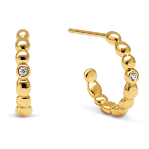 Boucles d'Oreille Pebble Spark Plaqué Or