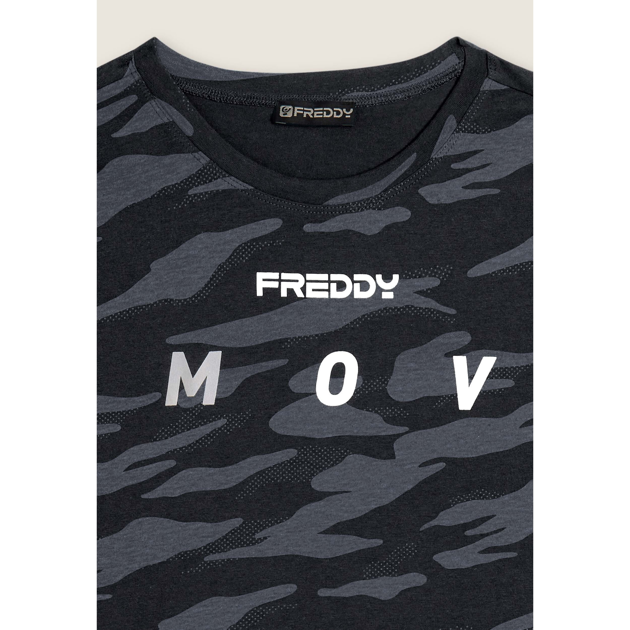 T-shirt camouflage con maniche ad aletta