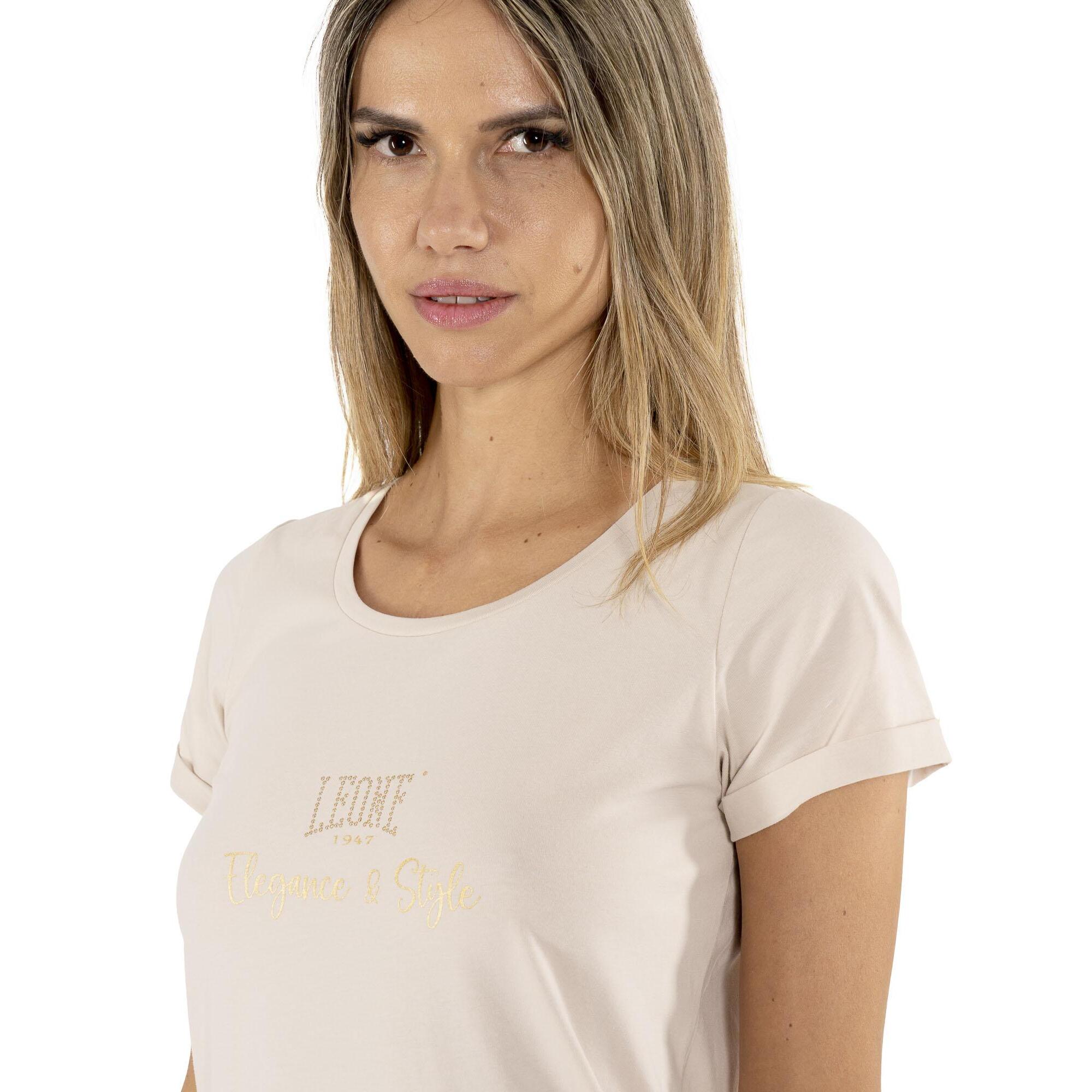 Leone Chic Gold vestido largo estilo camiseta de algodón elástico