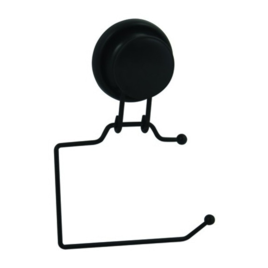 Porte Rouleau papier Wc ou serviettes à ventouse Acier Noir mat MSV