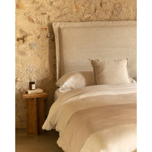 Tête de lit déhoussable en lin beige en différentes tailles