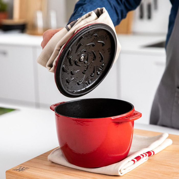 Cocotte à riz 16 cm, Rond(e), Cerise, Fonte