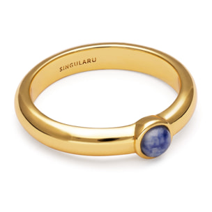Anillo Alma Cianita Baño Oro