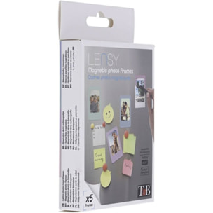 Cadre photo TNB x 5 violet-rose-gris clair- vert et bleu