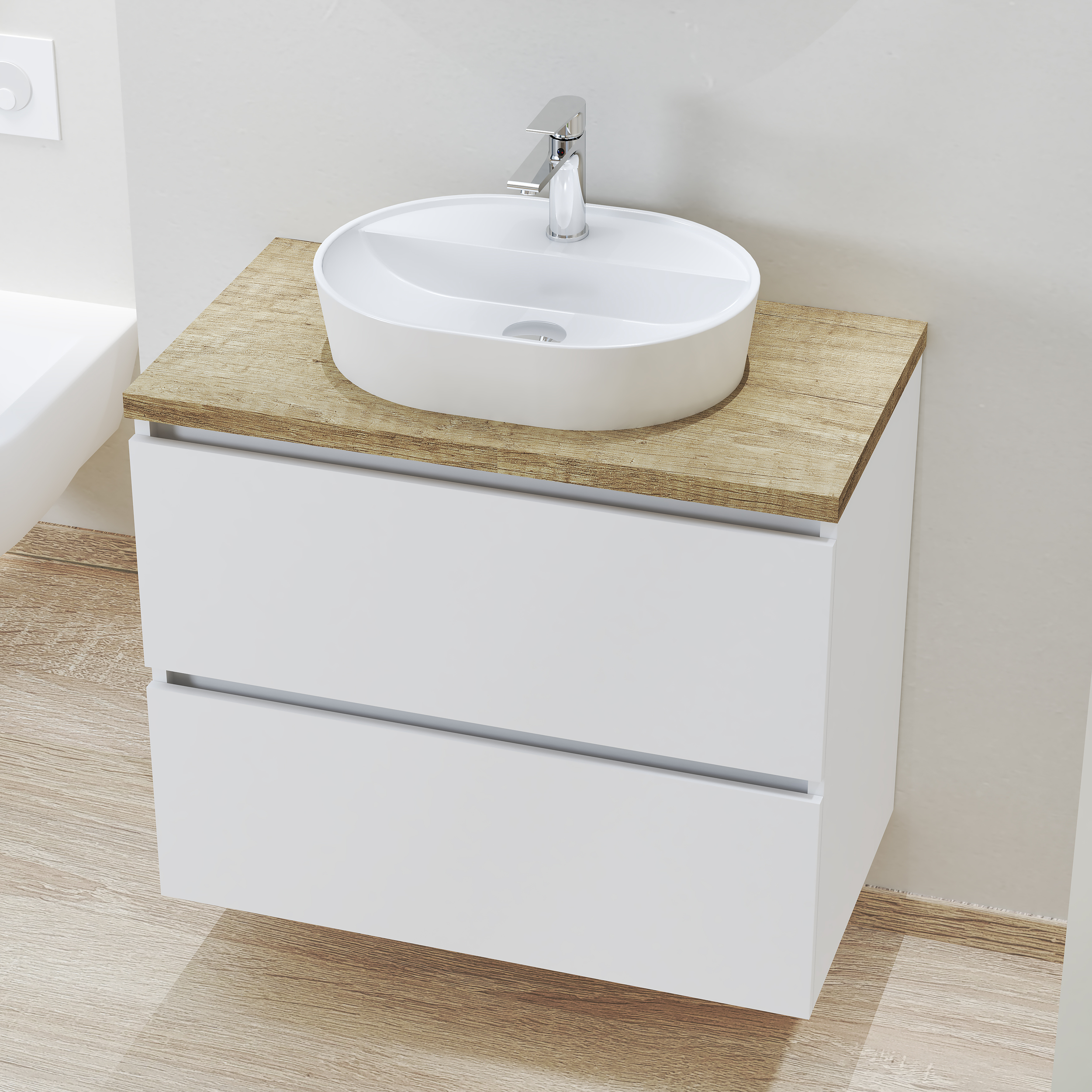 Ensemble de salle de bain NORDIK Alday, 80cm, Blanc Mat