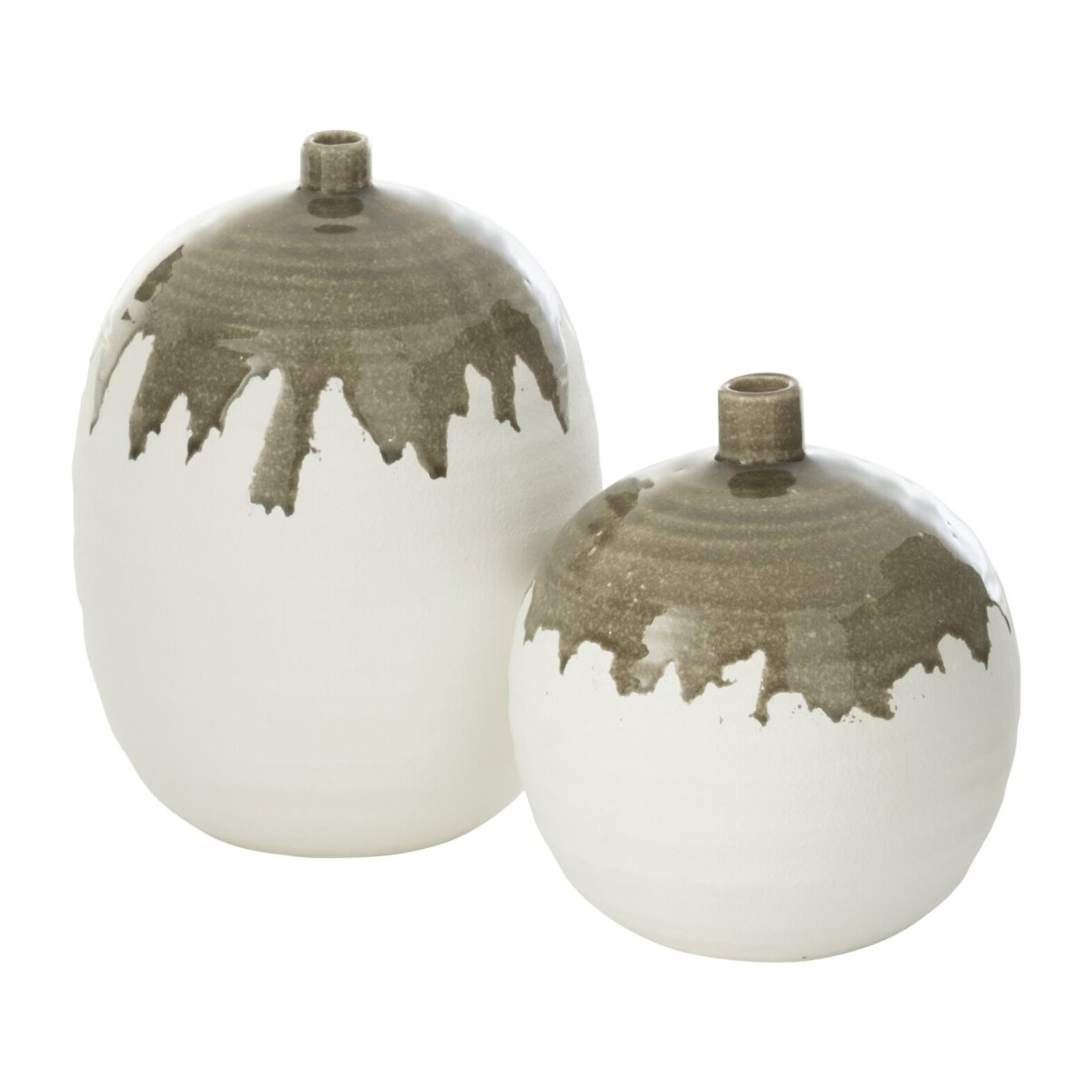 J-Line vase Olea Bouteille - vert olive/blanc - small