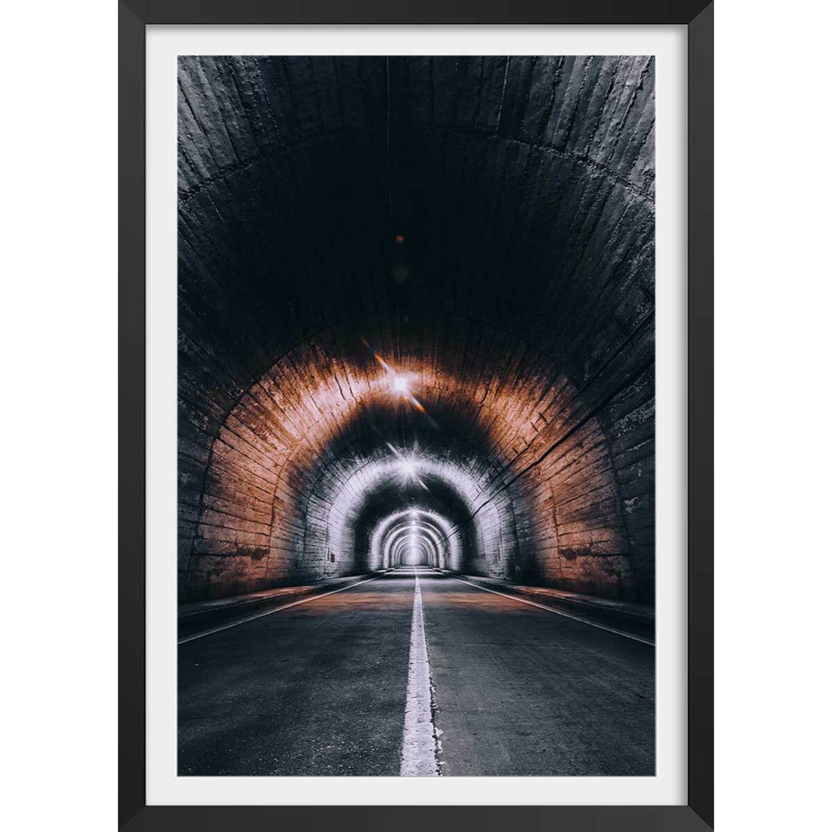 Affiche urbaine get lost somewhere Affiche + cadre en bois - Noir