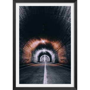 Affiche urbaine get lost somewhere Affiche + cadre en bois - Noir