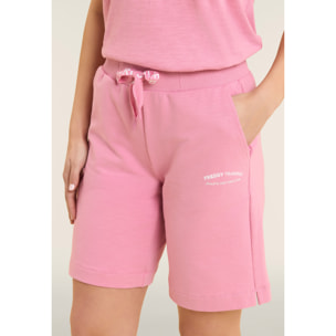 Pantaloni Corti con Spacchi Laterali in Tessuto Fiammato