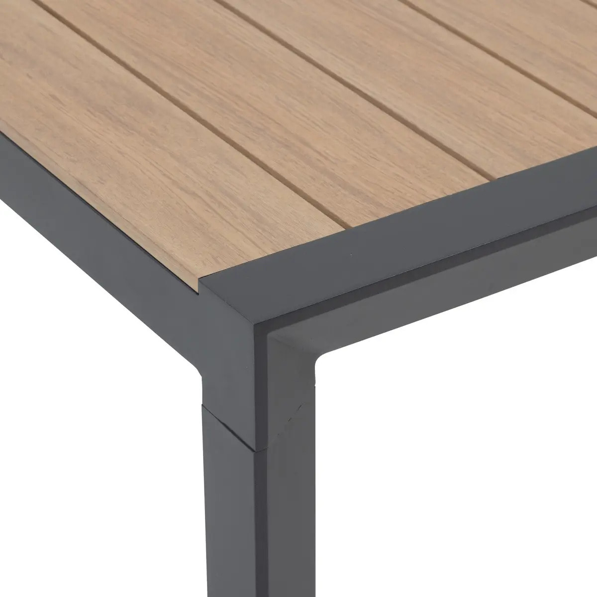 Table de jardin "Évasion" effet bois honey & graphite 6 places lates en aluminium