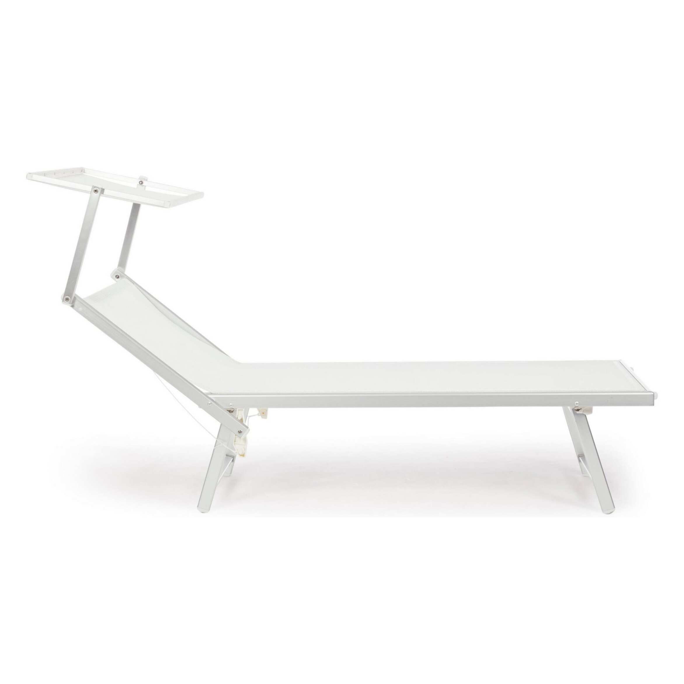 Set di 2 lettini prendisole TURQUETA in alluminio e textilene bianco, pieghevole