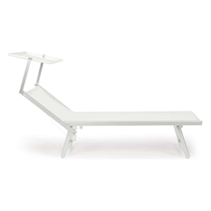 Set di 2 lettini prendisole TURQUETA in alluminio e textilene bianco, pieghevole