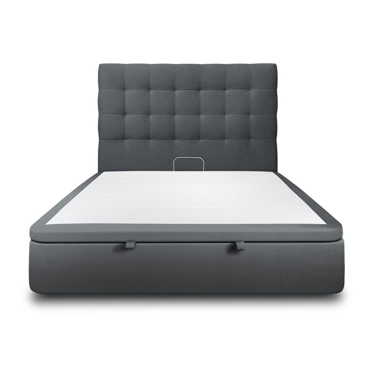 Lit coffre avec tête de lit capitonnée Velours