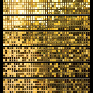 Pack 6 stickers adhésifs frises carrelages | Autocollant Frises Mosaïque Carreaux de ciment - EFFET DORÉ