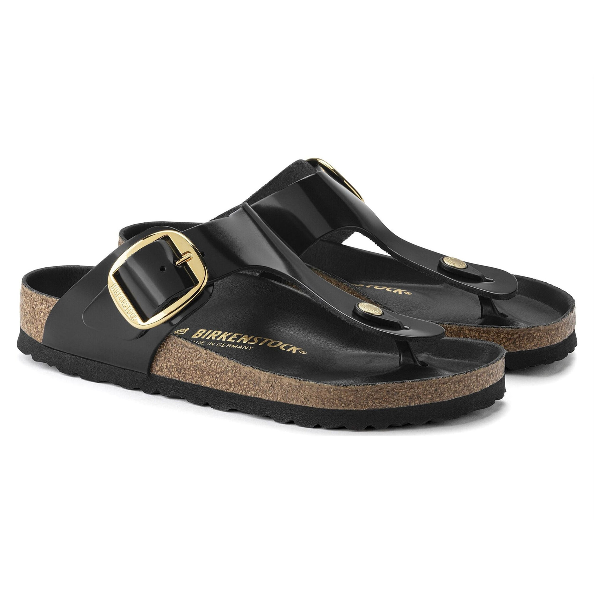 Ciabatte Birkenstock Gizeh Bb Lena High Shine Black Hex Nero