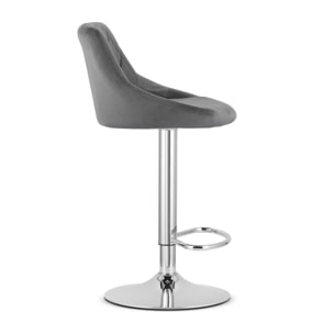Set di 2 sgabelli bar Kast in velluto grigio e acciaio cromato