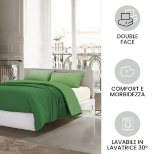 Intrecci Parure Copripiumino Bicolore 100% Cotone 255x240 , Matrimoniale