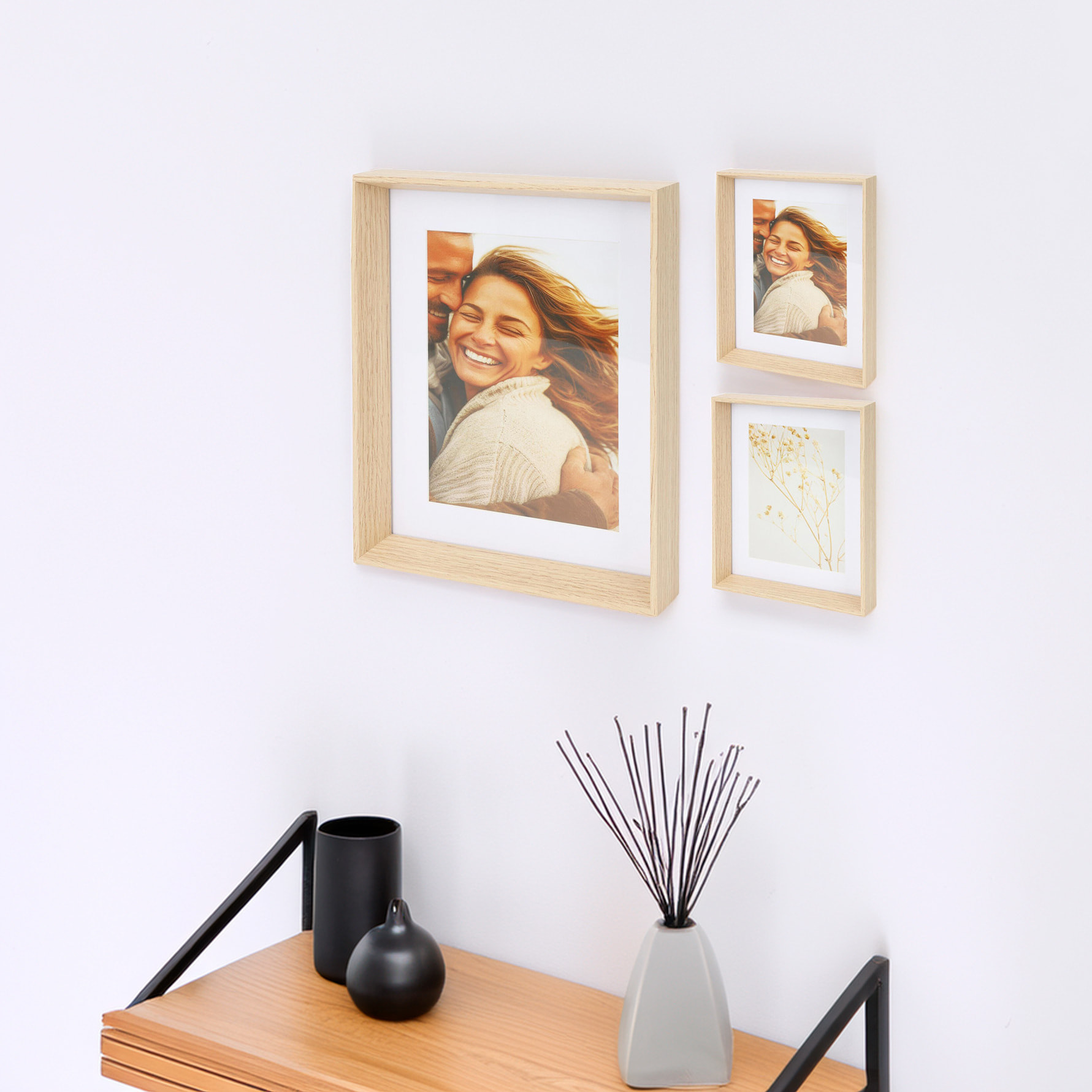 Marco de fotos de MDF y cristal